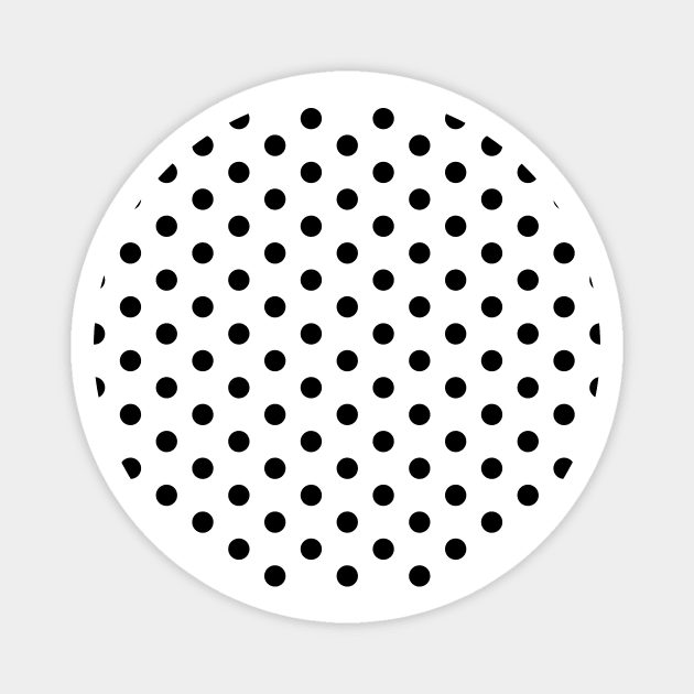 Black polka dots. Magnet by ColorKingdom